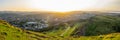 Panorama Of Edinburgh Cityscape At Sunset Royalty Free Stock Photo