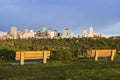 Panorama of Edmonton at sunrise Royalty Free Stock Photo