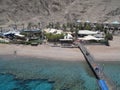 Panorama of Eilat shore from the upper towet Royalty Free Stock Photo
