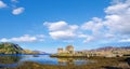 Panorama of Eilean Donan Castle in Highlands of Scotland