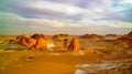 Panorama of El-Agabat valley,White desert, Sahara, Egypt Royalty Free Stock Photo