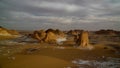 Panorama of El-Agabat valley,White desert, Sahara, Egypt Royalty Free Stock Photo