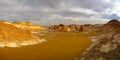 Panorama of El-Agabat valley in White desert, Sahara, Egypt Royalty Free Stock Photo