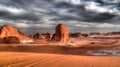 Panorama of El-Agabat valley,White desert, Sahara, Egypt Royalty Free Stock Photo