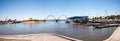 Panorama of Elizabeth Quay with Bridge and Jetty in Perth City Royalty Free Stock Photo