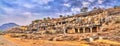 Panorama of Ellora caves 20-24. UNESCO world heritage site in Maharashtra, India