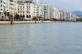 Panorama of embankment of city of Thessaloniki, Central Macedonia, Greece Royalty Free Stock Photo