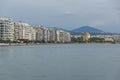 Panorama of embankment of city of Thessaloniki, Central Macedonia, Greece Royalty Free Stock Photo