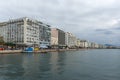 Panorama of embankment of city of Thessaloniki, Central Macedonia, Greece Royalty Free Stock Photo