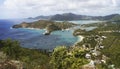 Panorama of English Harbor from, Shirley Heights, East Coast, Antigua and Barbuda Royalty Free Stock Photo