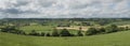 Panorama of english midlands cotswolds landscape Royalty Free Stock Photo