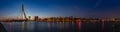 Panorama Erasmusbrug, Noordereiland and Koningshaven, rotterdam by night Royalty Free Stock Photo