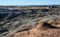 Panorama erosive multi-colored clay in Petrified Forest National Park, Arizona