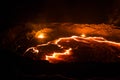 Panorama Erta Ale volcano crater, melting lava, Danakil depression, Ethiopia