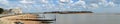 Panorama of the Estuary of the river Deben at Felixstowe Ferry Royalty Free Stock Photo