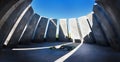 Panorama of Eternal flame in Tsitsernakaberd - memorial dedicated to the victims of the Armenian Genocide. Yerevan, Armenia. The e