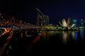 Panorama evening night views of Singapore