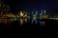 Panorama evening night views of Singapore