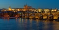 Panorama of the evening Prague Royalty Free Stock Photo