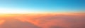 Panorama of the evening sky sunset gradient from warm to cold color Royalty Free Stock Photo