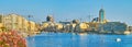 Panorama of Exiles Bay and St Julian`s, Malta Royalty Free Stock Photo