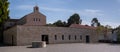 Panorama of the exterior of Tabgha or The Church of the Multiplication of the Loaves and Fishes, Church of the Loaves and Fishes