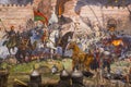 Panorama of the fall of Constantinople Museum Military, Istanbul, Turkey Royalty Free Stock Photo