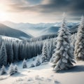 Panorama with Falling Filigree Snowflakes and Snowy Ground Royalty Free Stock Photo