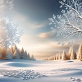 Panorama with Falling Filigree Snowflakes and Snowy Ground Royalty Free Stock Photo