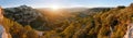 Panorama of famous Gordes medieval village sunrise view, Provence