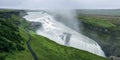 Panorama of the famous Gullfoss waterfall Iceland Royalty Free Stock Photo