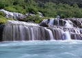 Panorama famous Hraunfossar Royalty Free Stock Photo