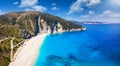 Panorama of the famous Myrtos beach, Kefalonia, Greece Royalty Free Stock Photo