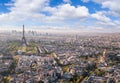 Panorama of Paris with Eiffel Tower in France Royalty Free Stock Photo