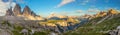 Panorama of Famous Tre Cime di Lavaredo, Dolomites Alps, Italy, Europe