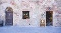 Panorama faÃÂ§ade of an old house in Monteriggioni Royalty Free Stock Photo