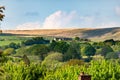 A panorama of the fields and buildings of Greater Manchester, and the counties of Lancashire UK Royalty Free Stock Photo