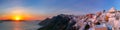 Panorama of Fira at sunset, Santorini, Greece