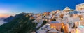 Panorama of Fira at sunset, Santorini, Greece Royalty Free Stock Photo