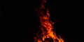 Panorama Fire flames on black background.global warming concept.Abstract background  sparks, dark glitter, light particles, light. Royalty Free Stock Photo