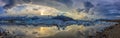 Panorama of Fjallsarion Glacier in Iceland