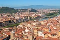 Panorama of the Florence city and Arno river and Ponte Vecchio Royalty Free Stock Photo