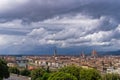 Panorama of Florence with dramatic sky before a storm Royalty Free Stock Photo