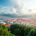 Panorama of Florence. Firenze bridge Ponte Vecchio. Florence, Italy Royalty Free Stock Photo