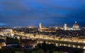 Panorama of Florence on a moonlit night Royalty Free Stock Photo