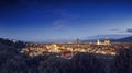 Panorama of Florence at night, Italy Royalty Free Stock Photo