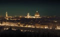 Panorama of Florence skyline at night, Italy Royalty Free Stock Photo