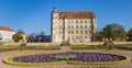 Panorama of flowers in front of castle Gustrow