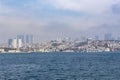 Panorama of the foggy coast of Istanbul Royalty Free Stock Photo