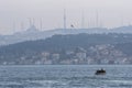 Panorama of the foggy coast of Istanbul Royalty Free Stock Photo
